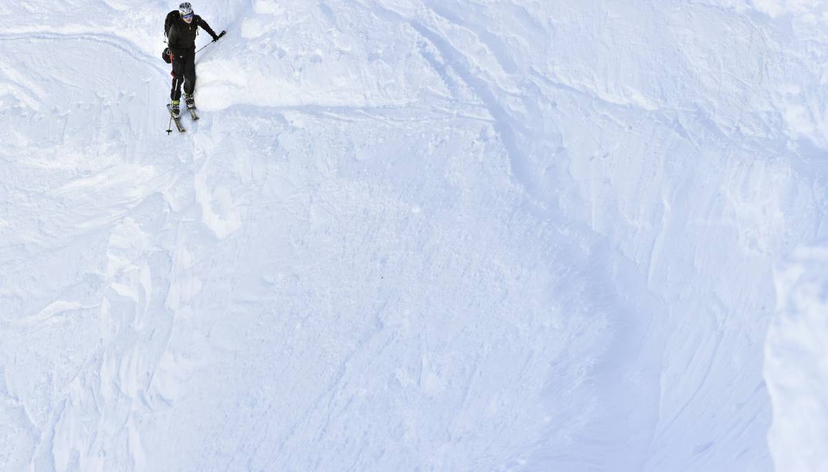 Crossing Steep Snow